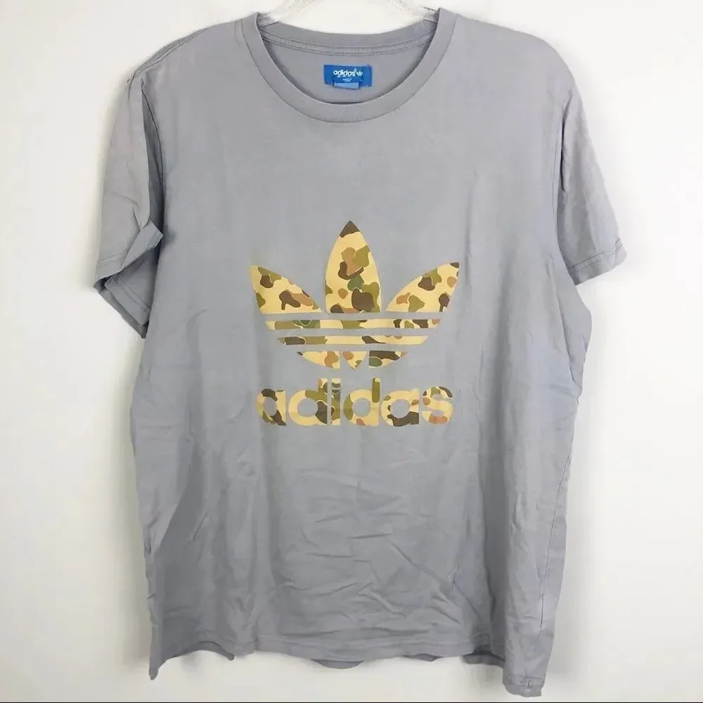 ADIDAS | Camo Logo Gray Short Sleeve Tee X-Large